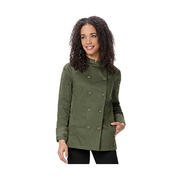 Chef Works Women's Mojave Chef Coat, Olive, Medium