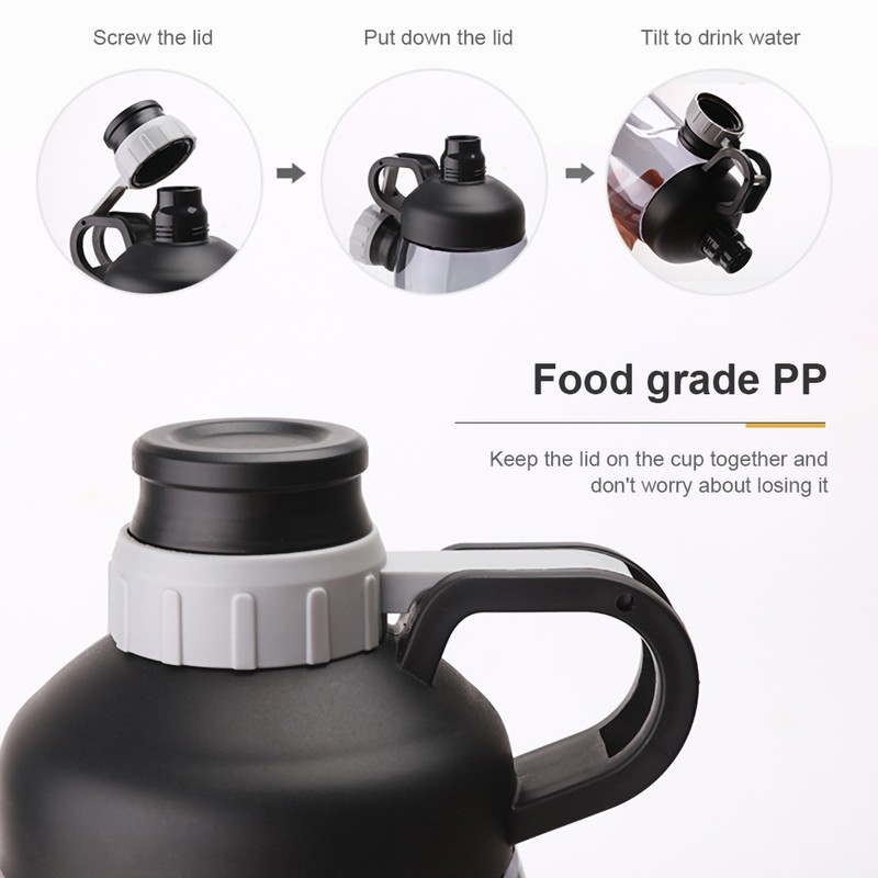 2000ML 64oz Sports Plastic Water Bottle Handgrip Space Sports for