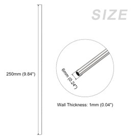 METALLIXITY 3 Pieces 316 Stainless Steel Pipe (6 mm OD x 1 mm Wall D x 250 mm L) Straight Hoses - for Household Appliances Machines