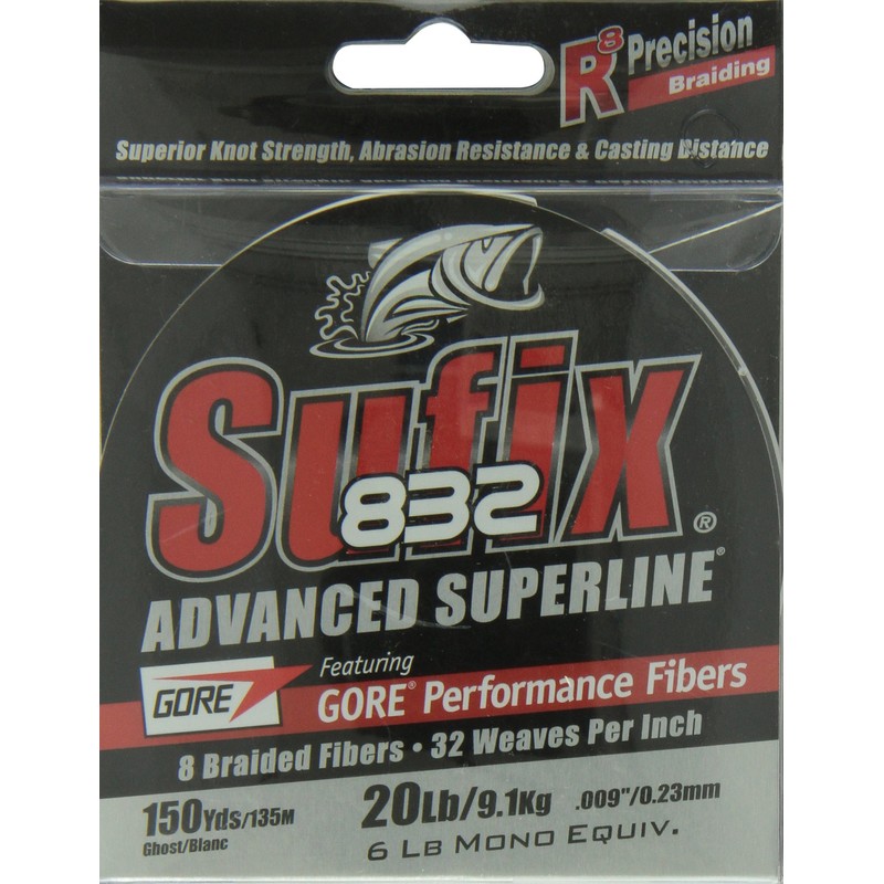 Sufix 832 Braid 20 lb Ghost 150 yards