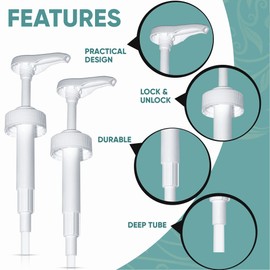 Gallon Pump Dispenser - for Plastic or Glass Bottles – Heavy-Duty Leak Proof for Commercial and Household Use - Plastic Pump for 1 Gallon Jug – Non-BPA Plastic (Pack of 4)