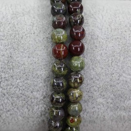 Keleny Brown Dragon Blood Jasper Crystal 6mm Round Beads Rock Yoga Stretch Bracelet 7 Inch Unisex