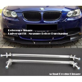 SDeelCase Silver 9.5" Bumper Lip Splitter Diffuser Spoiler Struts Support Rod Bar for MINI