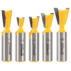 YONICO Dovetail Router Bit Set 5 Bit 1/2-Inch Shank 14520