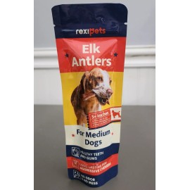 Rexipets 100% Natural  Elk Antler for Dogs Medium 5+ inches for dogs between 20 & 50 lbs