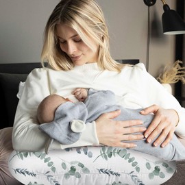 Little Grape Land Muslin Nursing Pillow Cover, 2 Pack Breast Feeding Pillow Cover Fit Standard Nursing Pillows, Soft Removable Covers Slipcovers for Breastfeeding Pillows for Baby(Leaf)