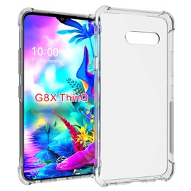 USTIYA Case for LG G8X ThinQ / V50S ThinQ Clear TPU Four Corners Military-Grade Protection Cover Transparent Soft