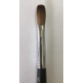 Six Angles - CRIMPED - Black Handle Petal 100% Kolinsky Acrylic Nail Brush (Crimped 10)