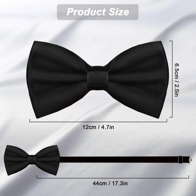 WOXVM Men's Bow Ties Solid Color Pre-Tied Bow Tie Satin