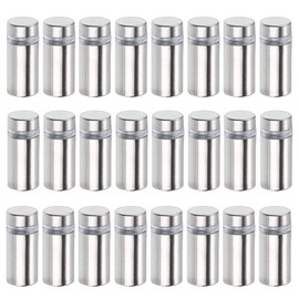 IGNPION 24Pcs Sign Standoff Screws Wall Mount Advertisement Fixings Bolts Hardware Advertising Glass Holders Nail for Picture Frames, Store & Office Advertisements Poster Sign Displays (12mmx 25mm）