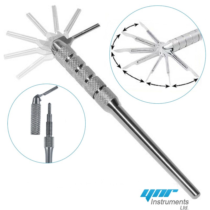 YNR Swivel Headed Scalpel Handle No 3 Angled Dissection Use