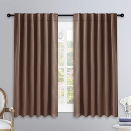 NICETOWN Blackout Curtains and Drapes for Kitchen - (Cappuccino Color) 52 inches Wide by 54 inches Long, 2 Panels Set, Thermal Insulated Blackout Window Drapes