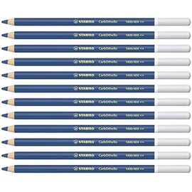 STABILO 1400/400"Carb0thello Chalk-Pastel" Colouring Pencil - Parisian Blue (Pack of 12)