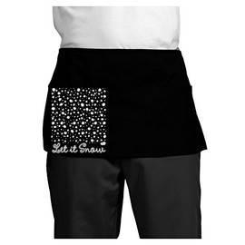 TooLoud Let It Snow Falling Snowflakes - Christmas Dark Adult Mini Waist Apron - Black - One-Size