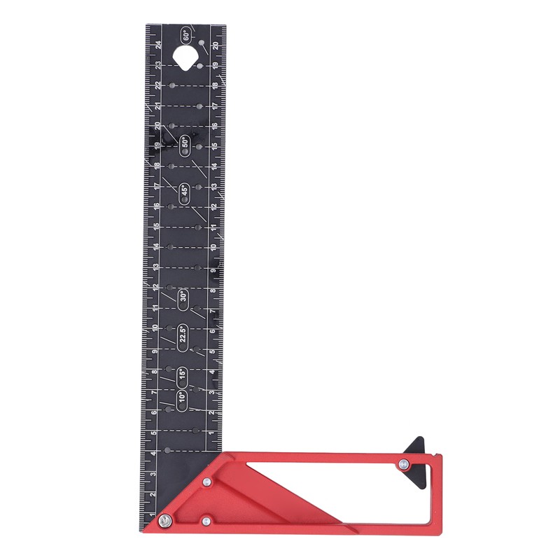 Woodworking Straight Angle Ruler 30° 45° 90° 3mm Thickness Adjustable