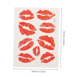 Healvian 12pcs Lip Temporary Body Stickers for Face and Skin Decoration Safe Non-toxic Material for Festivals and Parties