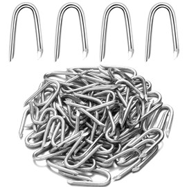 Therwen U Shaped Nails Wire Fence Staples Nails, 1 Inch Steel Fencing Spike, Galvanized U Shaped Fasteners Spike for Fixing Wire Woven and Mesh Fencing, Corrosion and Rust Resistant(250 Pcs)