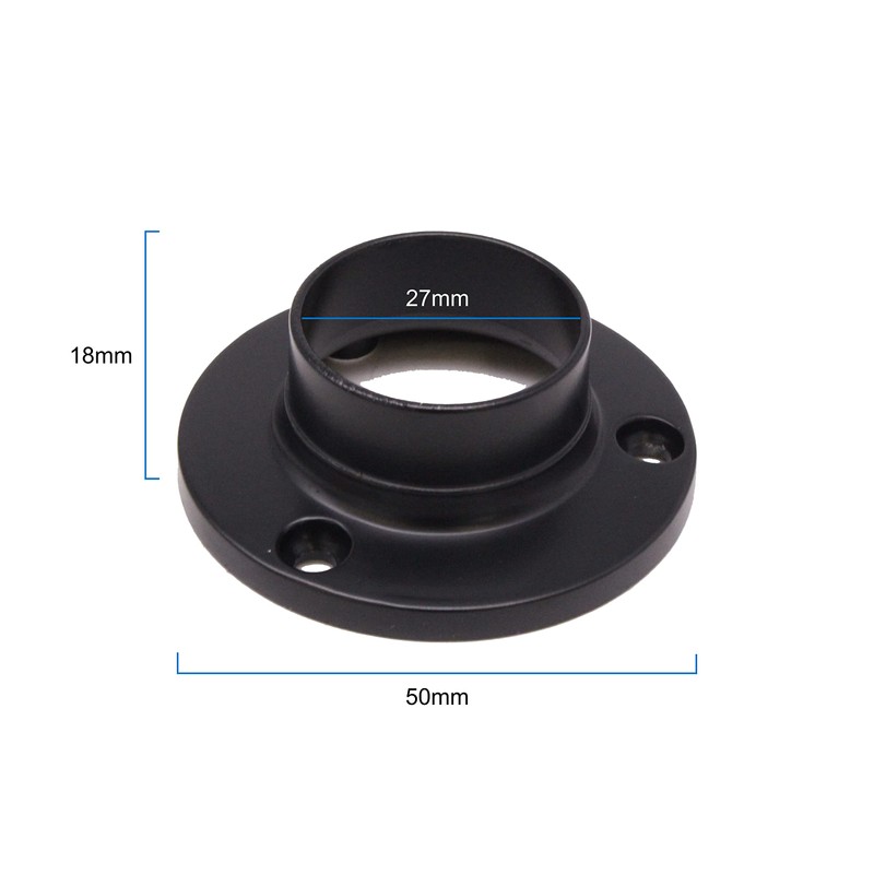 Wardrobe Rail Black Mounted Kit for Clothes Hanging (1 rail,