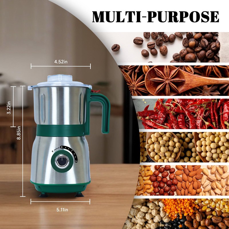 Versatile Kitchen Grinder | 500W Electric Mill | Grinds Spices,