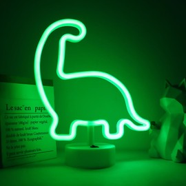 LED Green Dinosaur Neon Signs Neon Night Light Sign for Party Supplies Girls Room Decoration Accessory for Luau Summer Party Christmas Party Table Decoration Children Kids Gifts (Green Dinosaur)