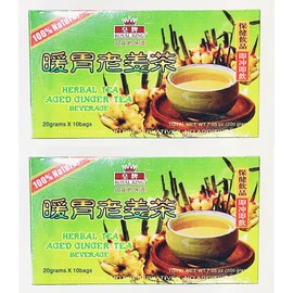 Herbal Aged Ginger Tea Beverage, Caffeine Free, (10 Bags, 7.05 oz)-2 Pack 暖胃老姜茶