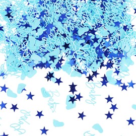 1000 Pieces Baby Shower Decorations Confetti - Blue Boy Party Decorations Table Scatter Confetti, Sprinkle Decor Confetti for Baby Shower Gender Reveal Party Supplies (Blue Feet)
