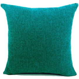 Vradar Solid Colour Cushion Cover Cotton Linen Decorative Pillow Case Home Fashion Sofa Bed Car Decoration Pillow Covers Blue 70X70CM