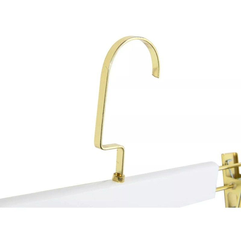 Exhivit Gancho Recto De Madera C/pinza Color Blanco Con 5