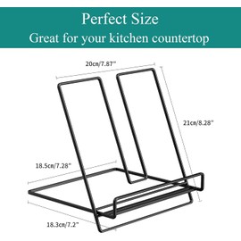 NOAEOU Cookbook Stand Holder for Kitchen Counter, Recipe Book Stand for Reading Hands Free (Black)