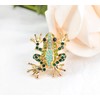 Gyn&Joy Gold Tone Green Emerald Colored Rhinestones Mini Frog Laple