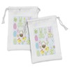 Ambesonne Easter Fabric Pouch Set of 2, Theme Bunnies and