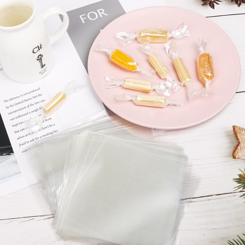 DIYASY 600 Pcs Candy Wrappers for Caramels, Clear Cellophane Wrapper