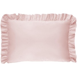 Balbina Pillowcase 40 x 60 cm for Children and Babies, Cotton Pillowcase for Children's Room, Pram or Cot, Cotton Pillowcase with Ruffle and Zip, Light Powder Pink