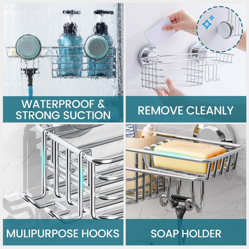 TAILI Rustproof Shower Shelf Bathroom Shelf No Drilling Shower Shelf