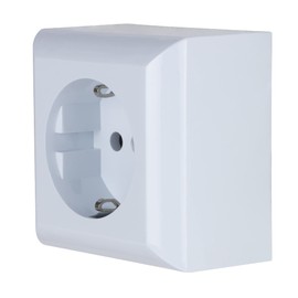 REV 0510052777 PlanoLuxe Earthed Contact Socket Surface-Mounted, White