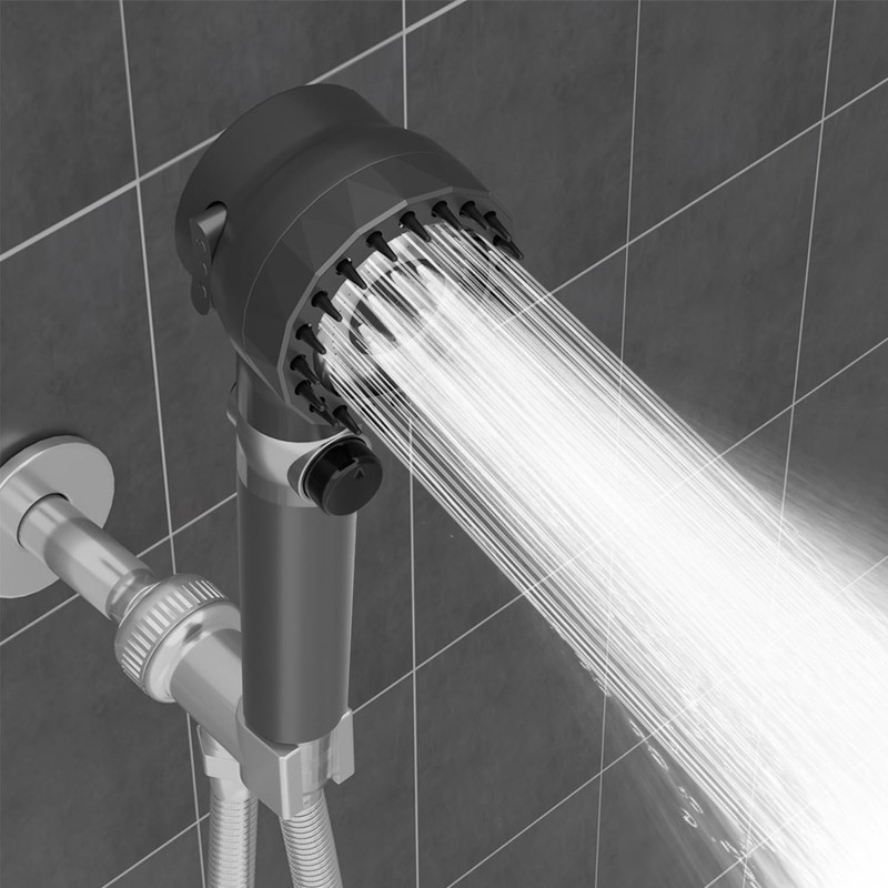 Handheld high-pressure shower head, with hose combination set, filter and