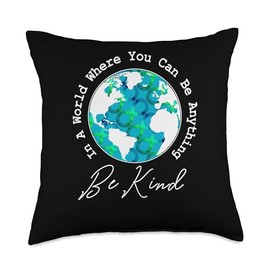 Autism Infinity Globe In A World Be Kind Throw Pillow