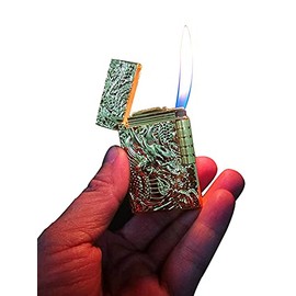 Dragon Carved Open Flame Butane Lighter (Item Will Come Without Butane)