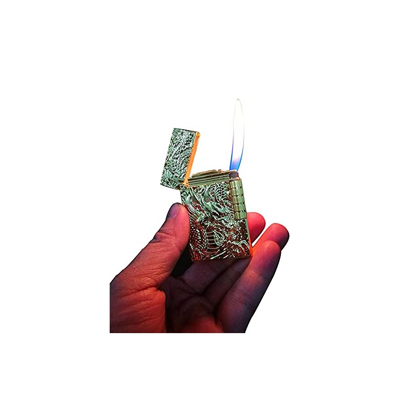 Dragon Carved Open Flame Butane Lighter (Item Will Come Without