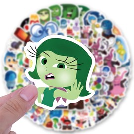 60 Pcs Inside Out Stickers for Kids, Cute Cartoon Movie Stickers for Water Bottles Laptop Scrapbook Phone Luggage Bike Motorcycle Guitar Helmet Skateboard Stickers