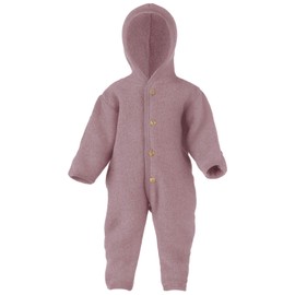 Engel Baby Jumpsuit with Hood, Wool Fleece - Rosewood Melange 051e, size: 74-80