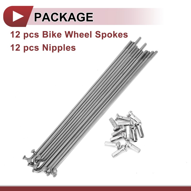 HEROFFIX 12 Set 14G Bicycle Spokes 131mm Bike Wheel Spokes