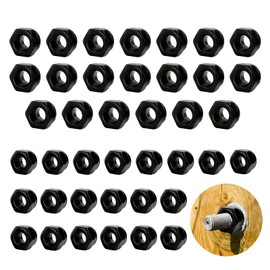 40Pcs M4 M5 Nylon Inserts Hex Lock Nuts 5mm Black Carbon Steel Self Locking Nut for Industrial Construction Fasteners