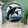 Orcas Jumping from Sea Killer Whale Stamped Cross Stitch Kits