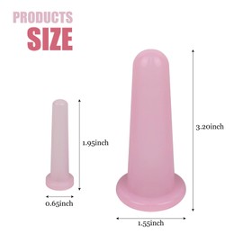 2 Pcs Facial Cupping Set, Silicone Cupping Set, Massage Cupping for Face, Body, Eye, Anti-Aging, Facial Care (Pink)