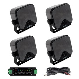 Herdio 4 Inch 240W Boat Marine Bluetooth Speakers Waterproof Outdoor Speakers for Golf Cart ATV UTV RZR Camper Tractor Boat Truck Jeep Courtyard Powersports,2 Pairs (Black)