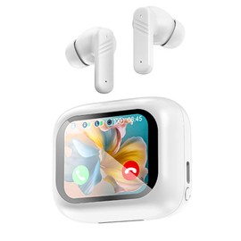 Ttbesmi Touch Screen Earbuds Wireless Bluetooth Earphones ANC Noise Cancelling Waterproof Touchscreen Earbuds with Smart Screen Touch Case Earbud & in-Ear Headphones Long Battery Life Ear Buds