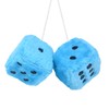 Pair 3” Light Blue with Black Dots Mirror Fuzzy Plush