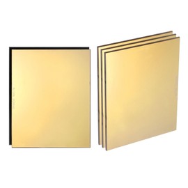 sourcing map 5pcs Welding Lens 4.33" x 3.54" Shade 14 Glass Replacement Welding Lenses Darkening Filter Plates for Welding Helmet, Gold Coated Filter Glass