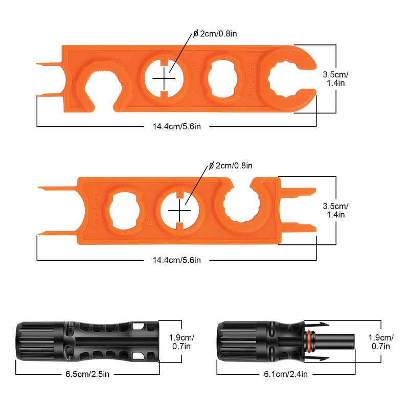 Geosiry 16 PCS 8AWG Solar Connectors with Spanners, 8 Pair